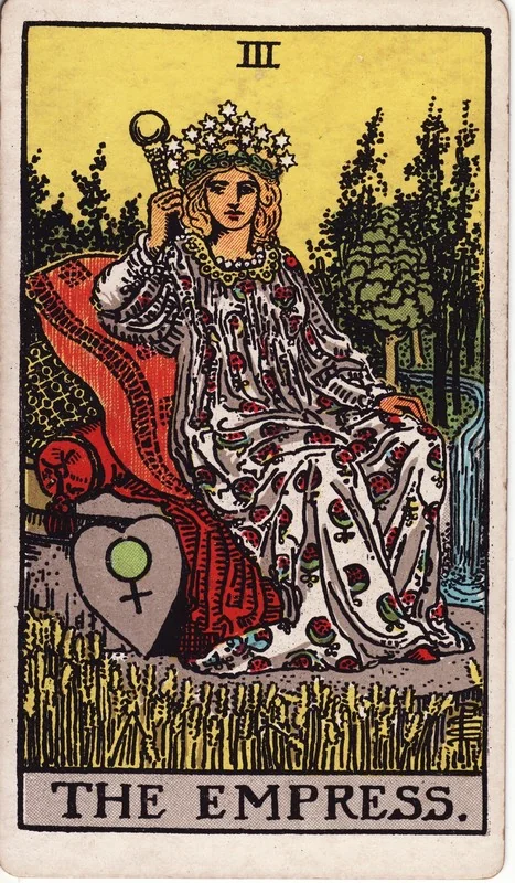 The Empress tarot card from the Rider-Waite deck (1909, public domain)