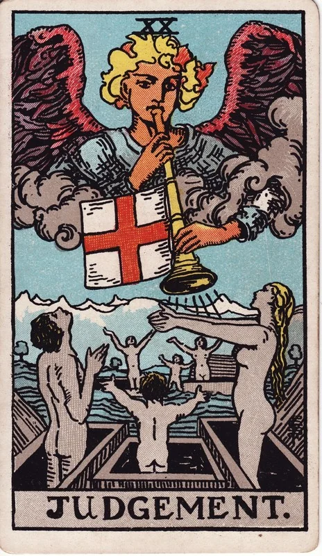 Judgement tarot card from the Rider-Waite deck (1909, public domain)